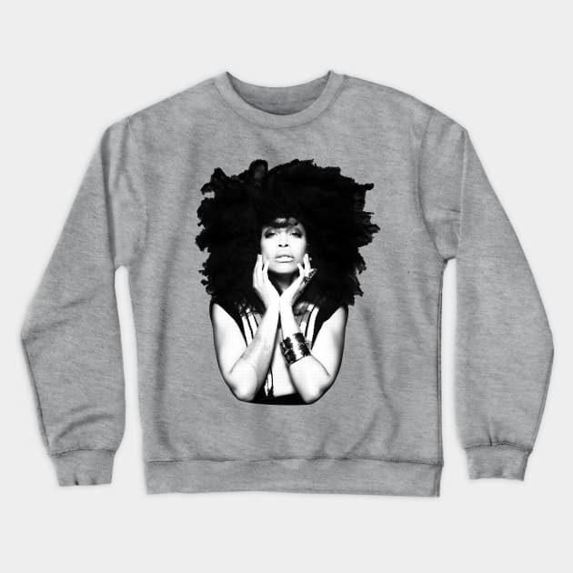 Erykah Badu Retro Halftone Vintage Fan Art Crewneck Sweatshirt by Mr.FansArt